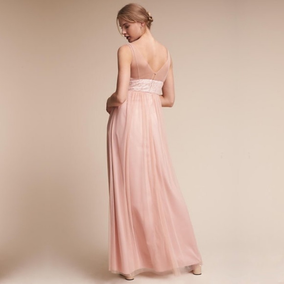 {bhldn} HITHERTO Brit Dress Blush Pink Lace Tulle - Picture 3 of 8